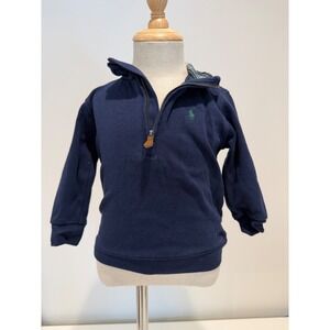 Polo Ralph Lauren Kids Cotton Interlock Quarter-Zip Pullover Navy Size 24M